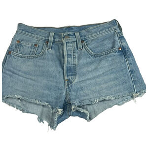 Levi's 501 Cutoff Shorts Women's Size W26 Light Wash Denim Button Fly Casual